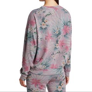 Sundry Tropical Floral Sweatshirt in Pink and Green